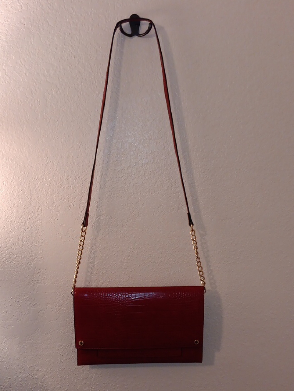 Steve Madden Red Chain-Strap Crossbody Bag